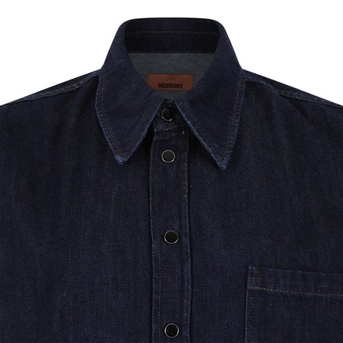 Missoni Dark Blue Denim Overshirt.