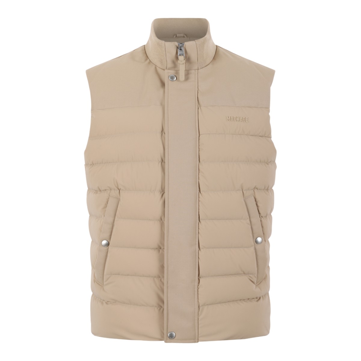 Mackage Beige Quilted Down Vest.