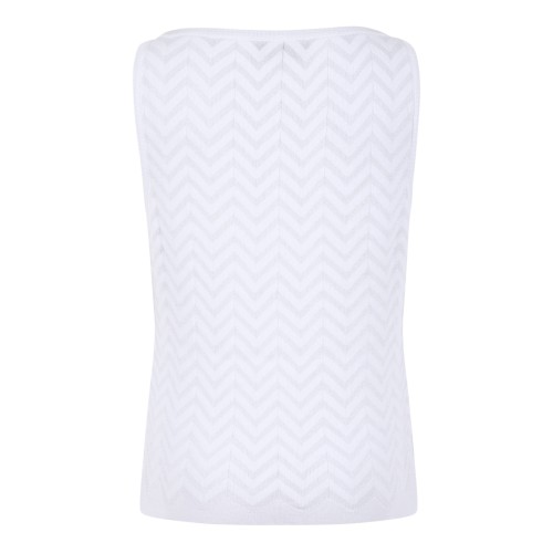 Missoni White Zigzag Knit Tank Top. 2