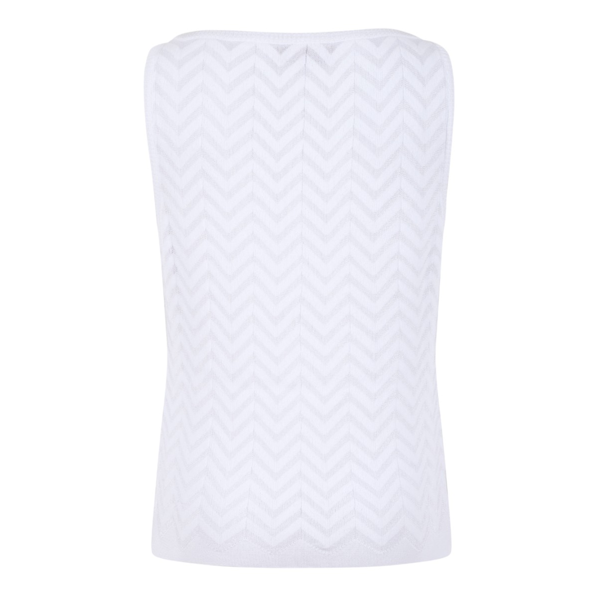 Missoni White Zigzag Knit Tank Top.