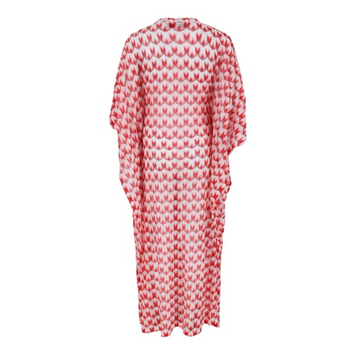 Missoni Red and White Patterned Kaftan Dress. 2