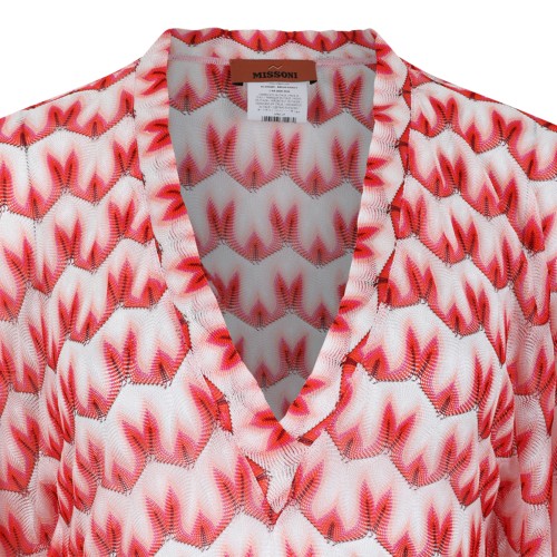 Missoni Red and White Patterned Kaftan Dress.