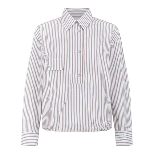 Nine In The Morning White and Grey Striped Shirt.