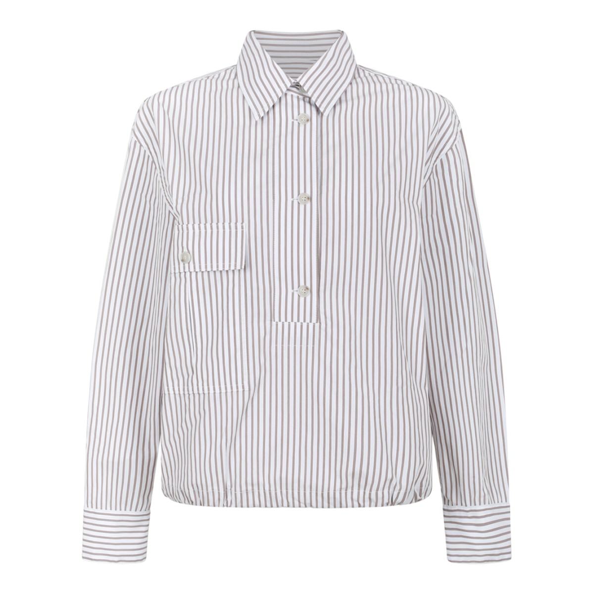 Nine In The Morning White and Grey Striped Shirt.