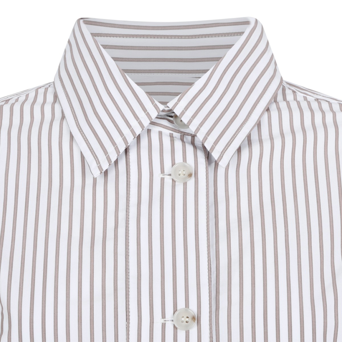 Nine In The Morning White and Grey Striped Shirt.