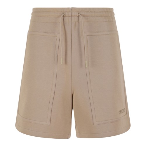 Mackage Beige Cotton Sweat Shorts with Utility Pocket.
