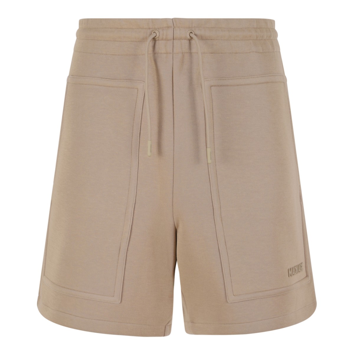 Mackage Beige Cotton Sweat Shorts with Utility Pocket.
