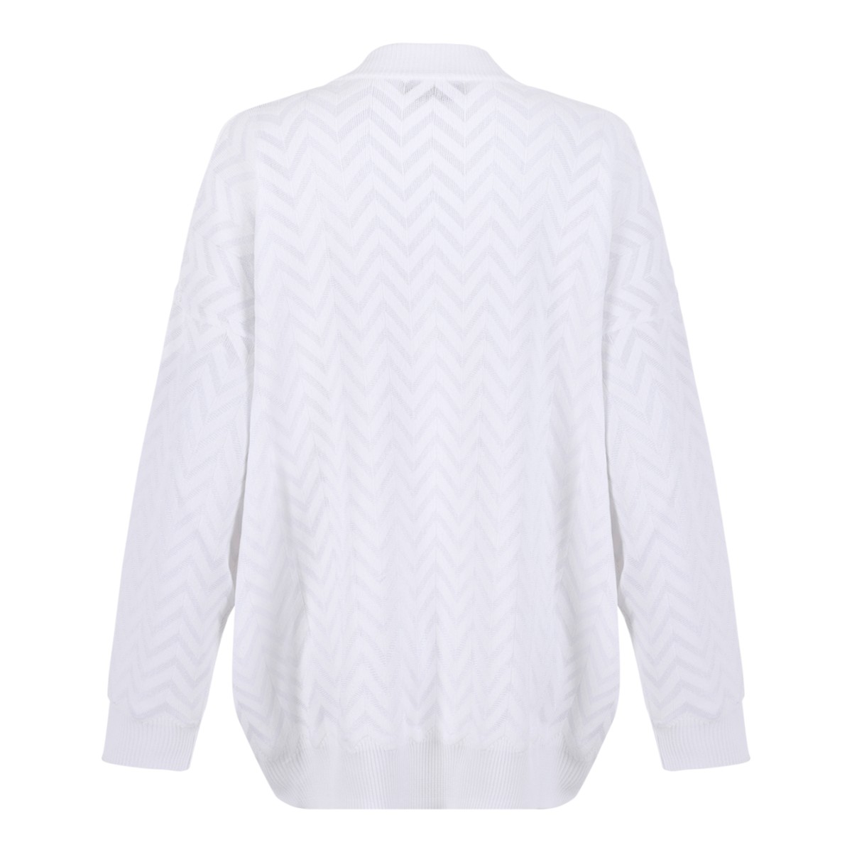 Missoni White Zigzag Knit Sweater.