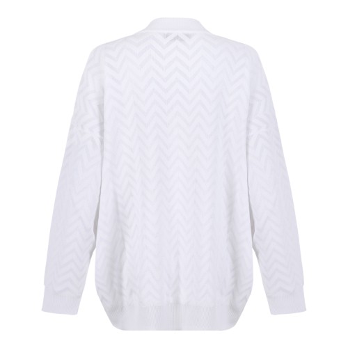 Missoni White Zigzag Knit Sweater.