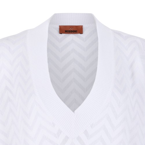 Missoni White Zigzag Knit Sweater.