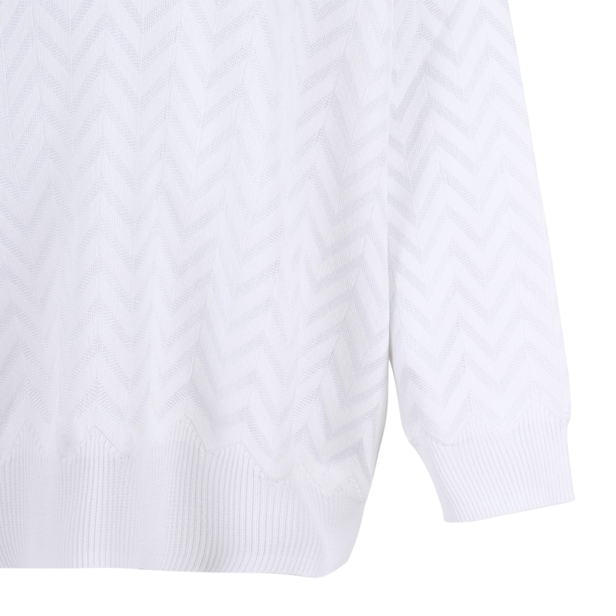Missoni White Zigzag Knit Sweater.