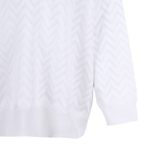 Missoni White Zigzag Knit Sweater.