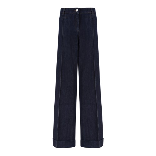Missoni Dark Blue Wide-Leg Denim Trousers.