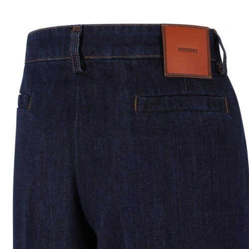 Missoni Dark Blue Wide-Leg Denim Trousers.