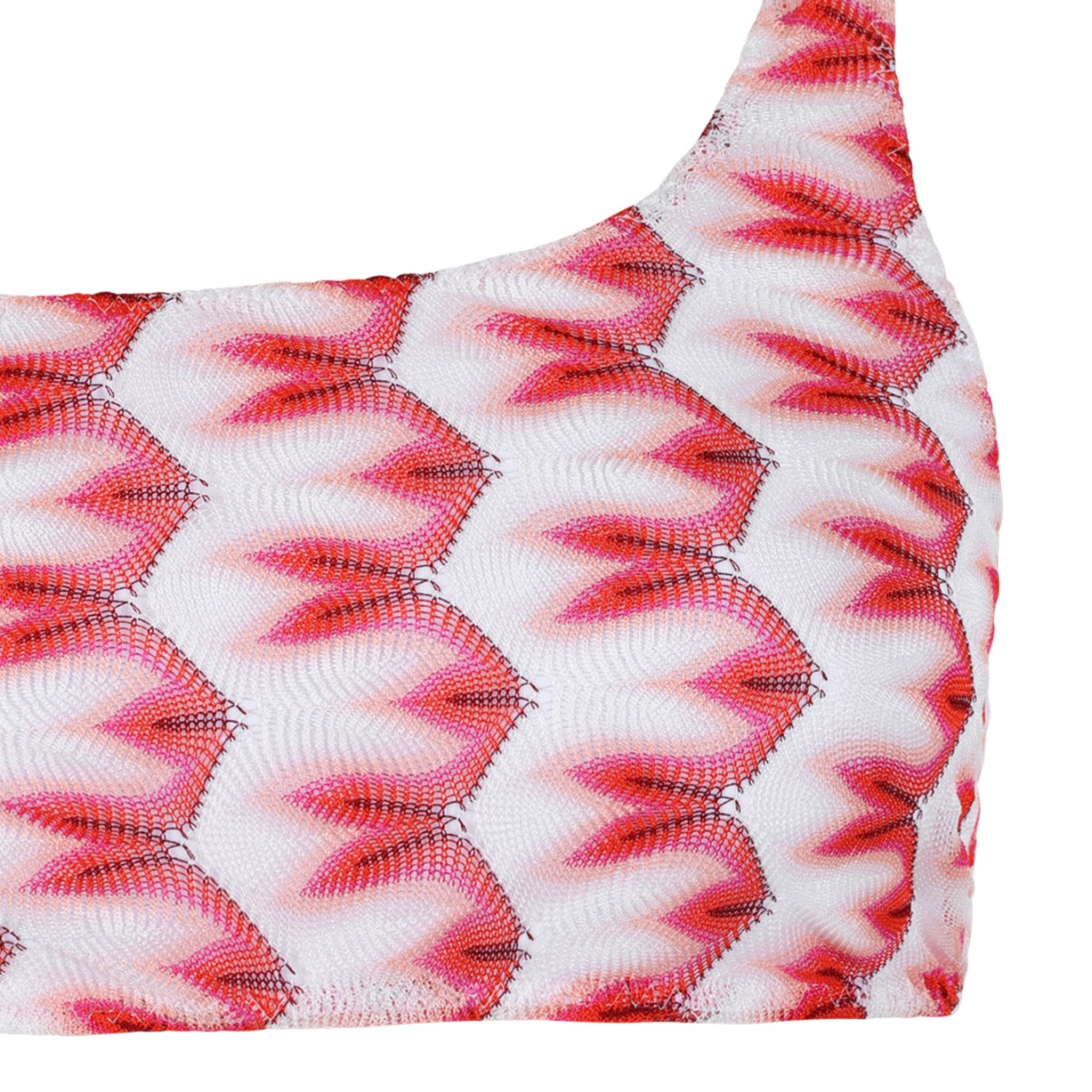 Missoni Red and White One-Shoulder Bikini.