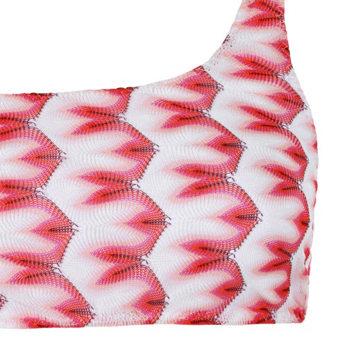 Missoni Red and White One-Shoulder Bikini.