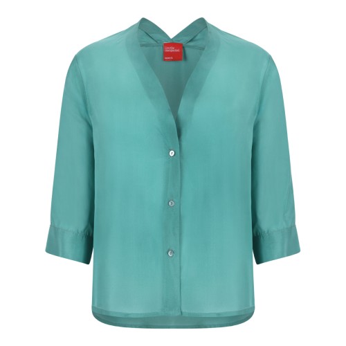 Merci Turquoise Sheer Blouse.