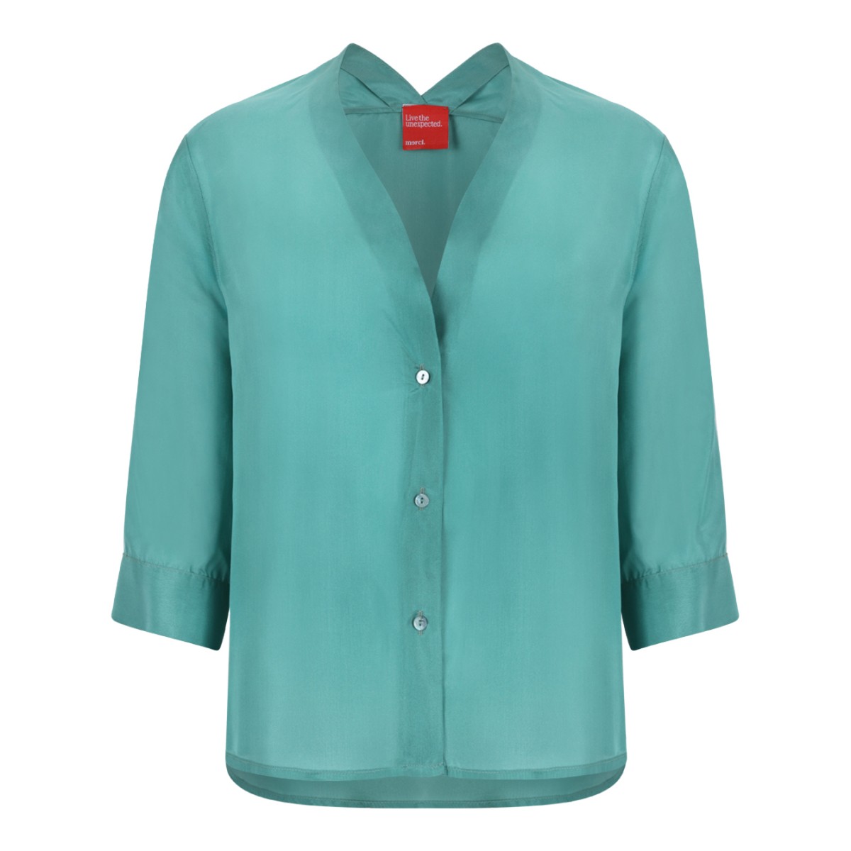 Merci Turquoise Sheer Blouse.