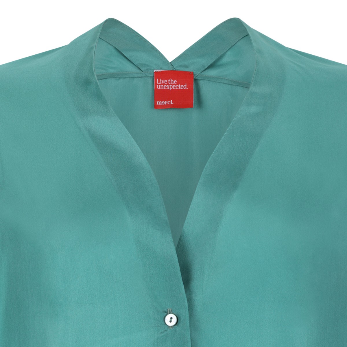Merci Turquoise Sheer Blouse.