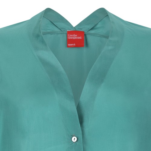 Merci Turquoise Sheer Blouse.