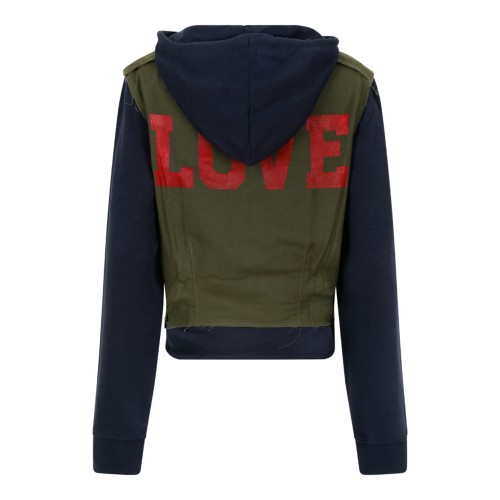 Merci Khaki and Navy Hooded Jacket.