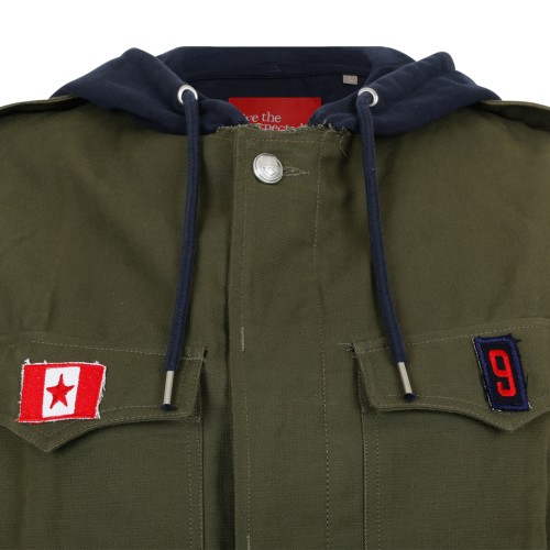 Merci Khaki and Navy Hooded Jacket.