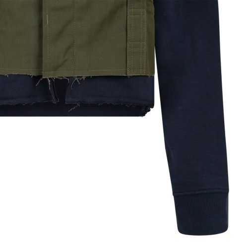 Merci Khaki and Navy Hooded Jacket.