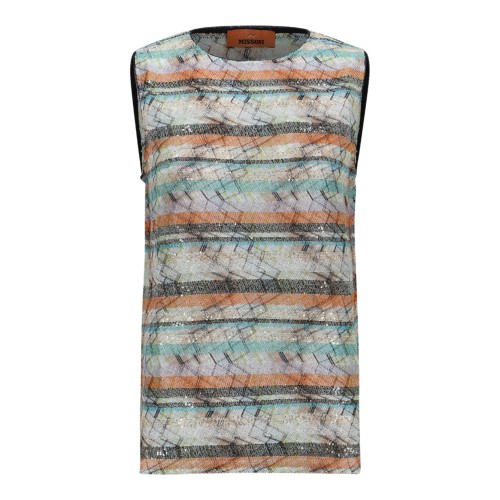Missoni Multicolor Zigzag Knit Sleeveless Top.