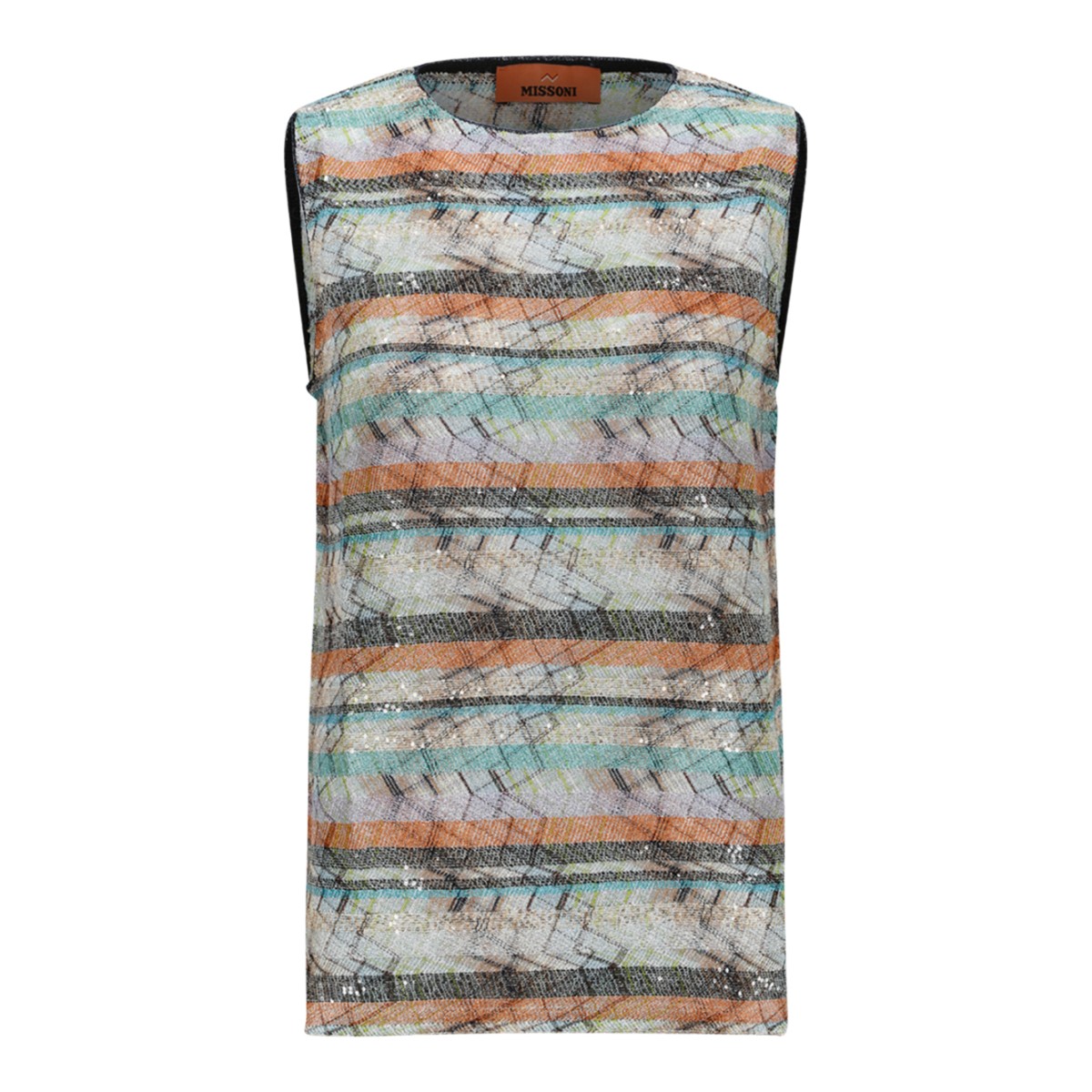 Missoni Multicolor Zigzag Knit Sleeveless Top.