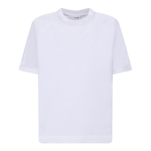Selected White Cotton Crew Neck T-Shirt.  