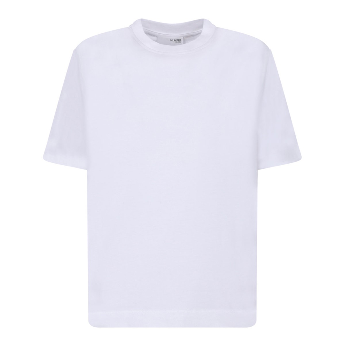 Selected White Cotton Crew Neck T-Shirt.  
