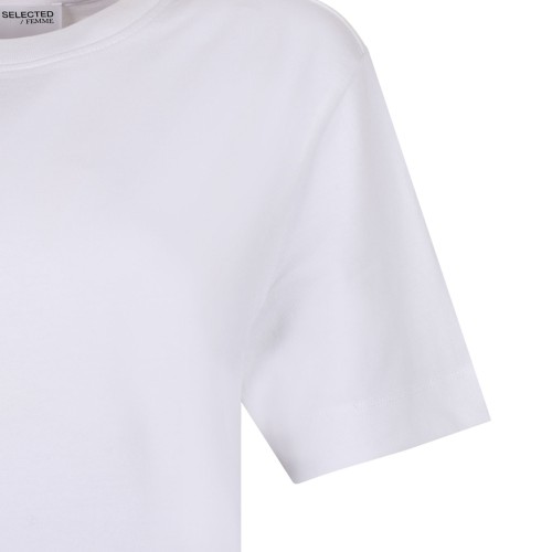 Selected White Cotton Crew Neck T-Shirt.  