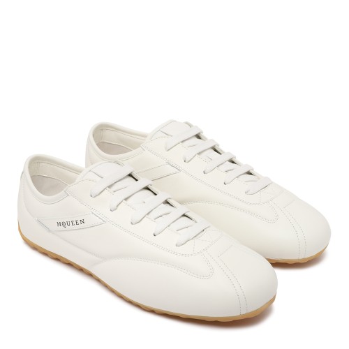Alexander McQueen White Leather Low-Profile Sneakers.  