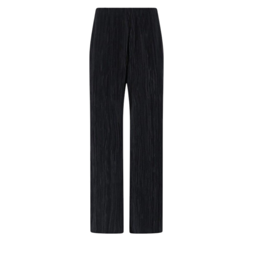 Calvin Klein Black Pleated Wide-Leg Trousers.  