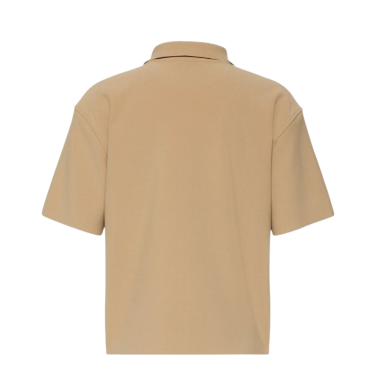 Calvin Klein Beige Zip-Neck Polo Shirt.