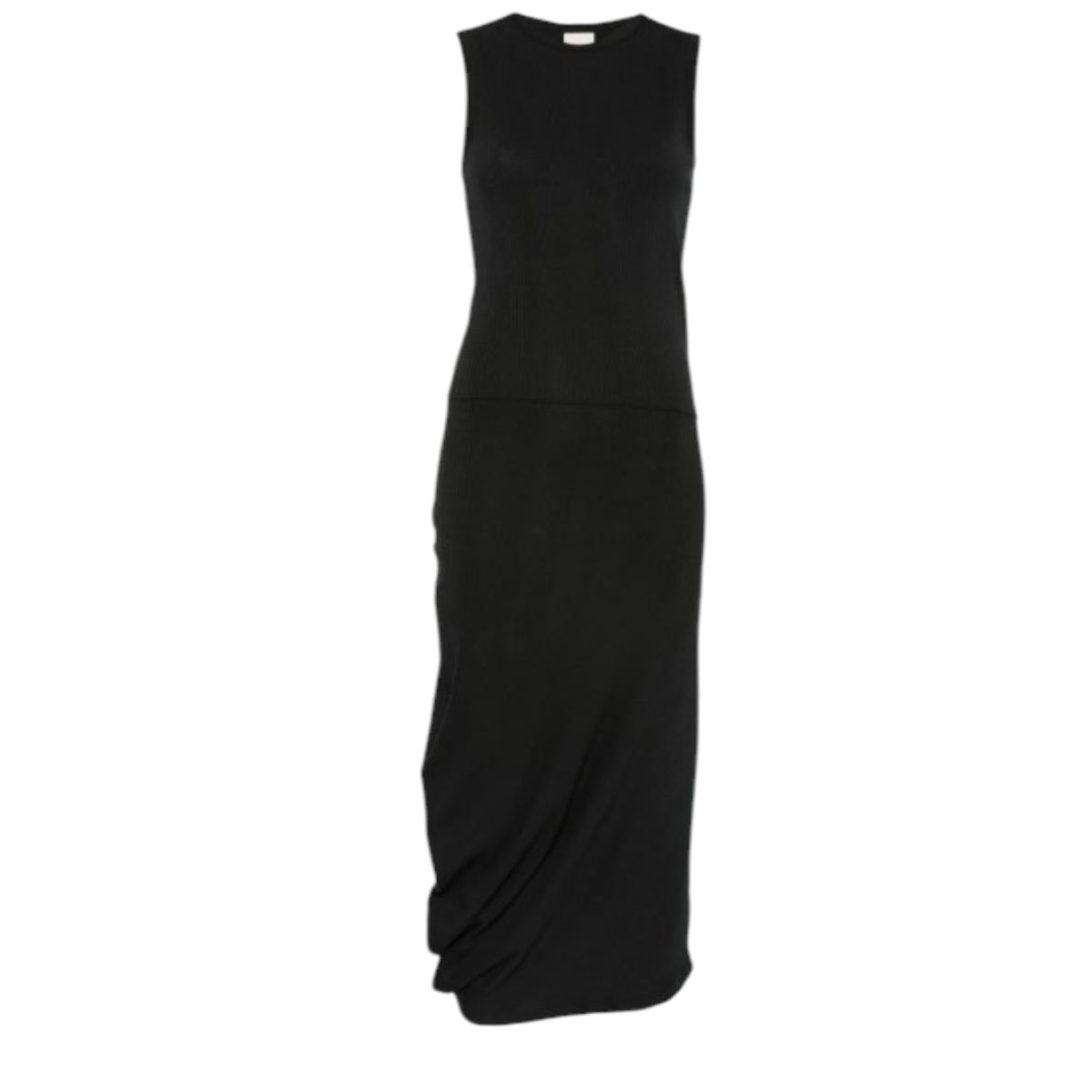 Calvin Klein Black Draped Midi Dress.