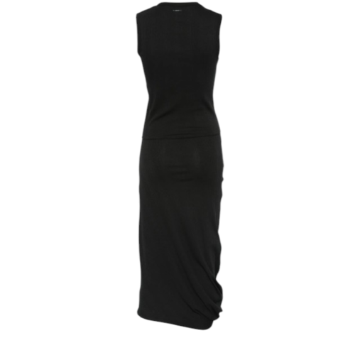 Calvin Klein Black Draped Midi Dress.