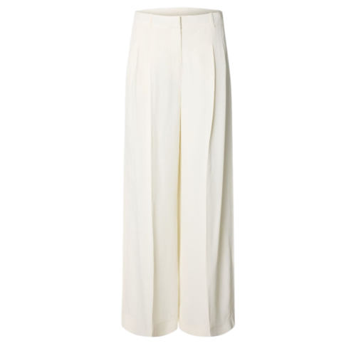 Selected Femme Cream Ribbed Knit Polo Top.