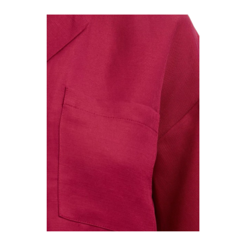 Selected Femme Burgundy Short-Sleeve Satin Shirt.