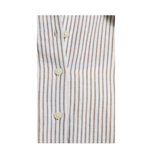 Selected Femme Beige Striped Cotton Shirt.  2