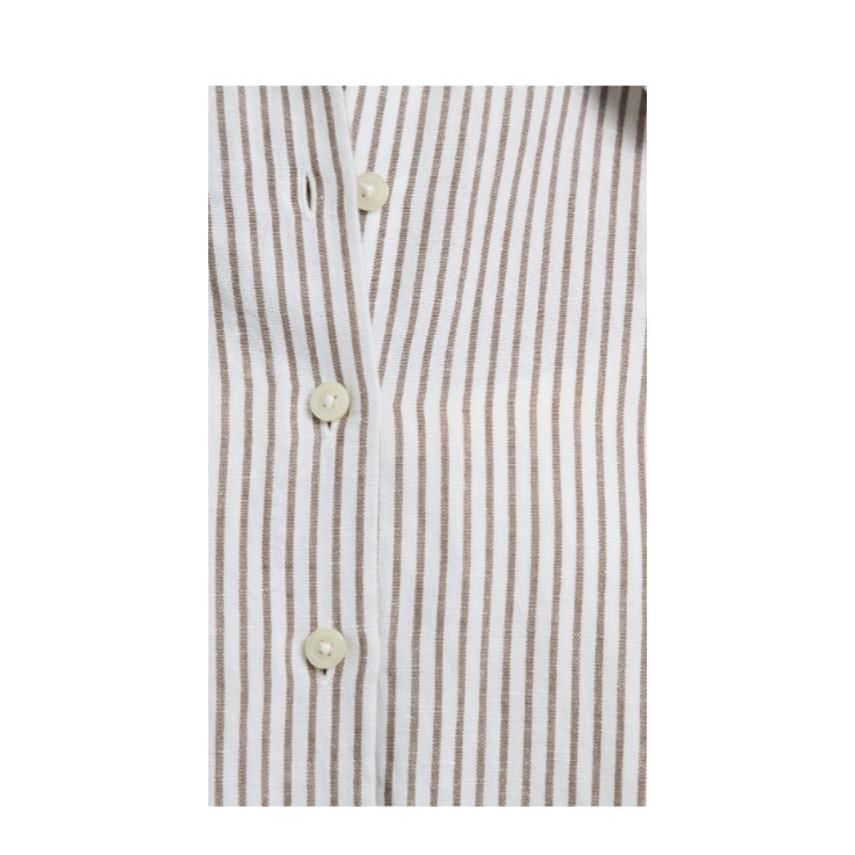 Selected Femme Beige Striped Cotton Shirt. 