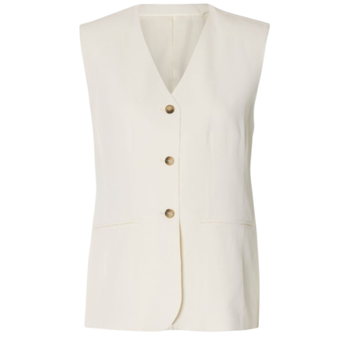 Selected Femme Cream Tailored Longline Waistcoat.