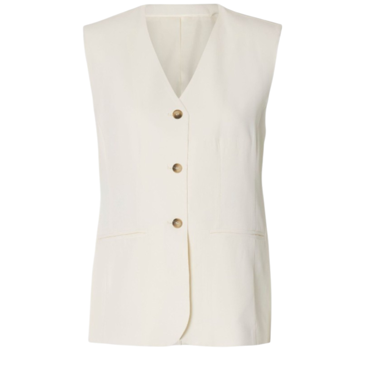 Selected Femme Cream Tailored Longline Waistcoat.
