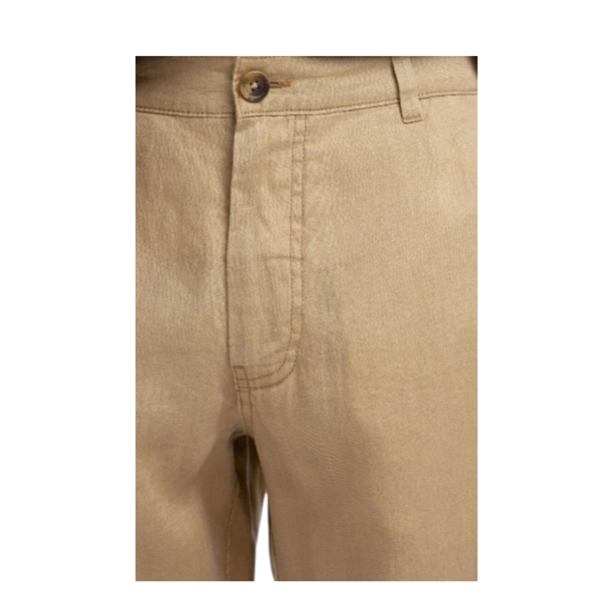Selected Homme Beige Straight-Leg Chino Trousers. 