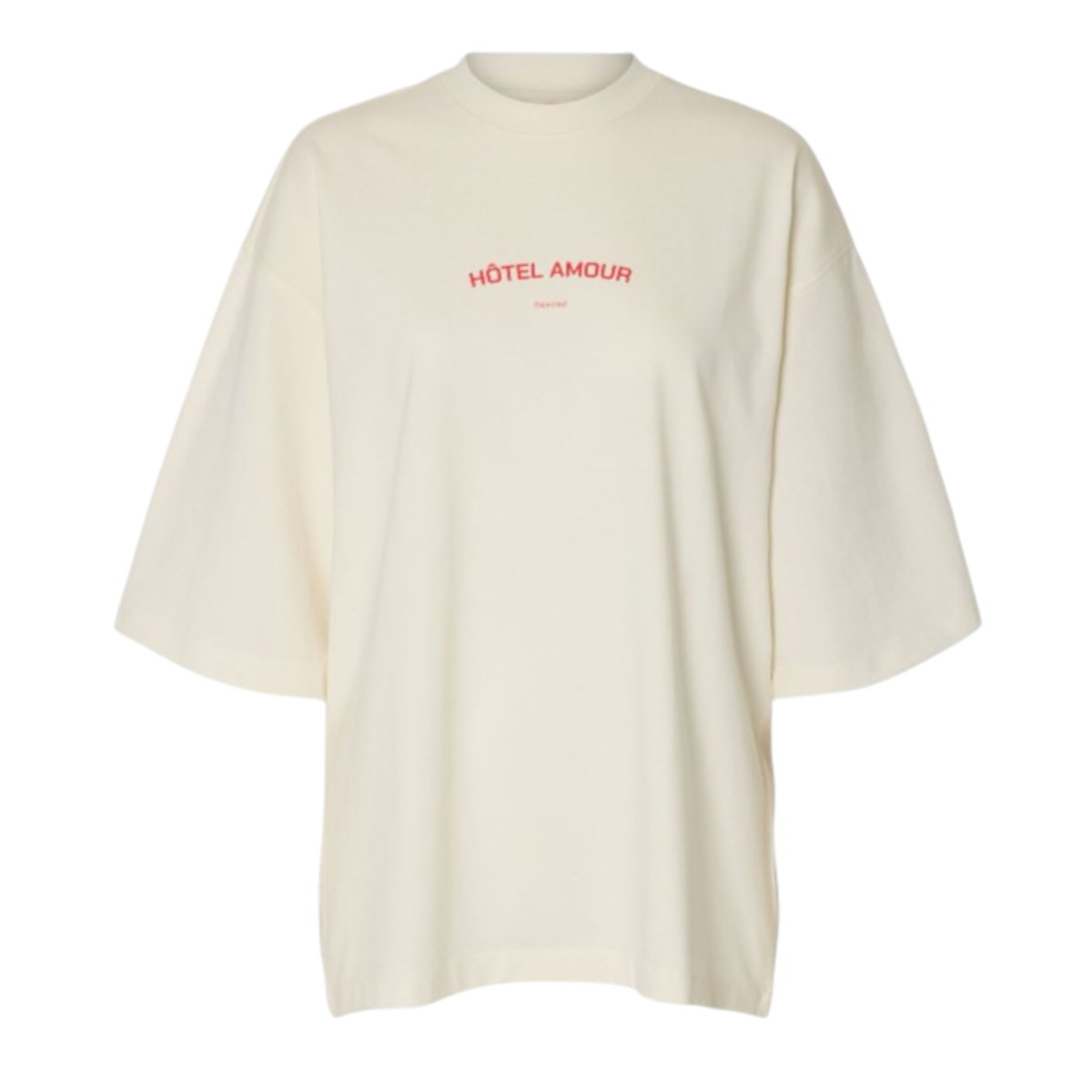 Selected Homme Off-White Oversized Logo T-Shirt.  