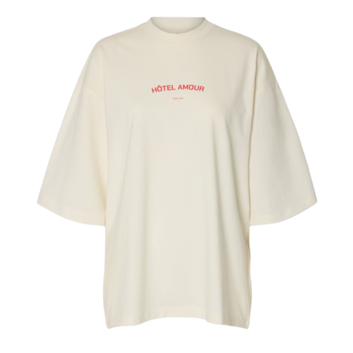 Selected Homme Off-White Oversized Logo T-Shirt.  