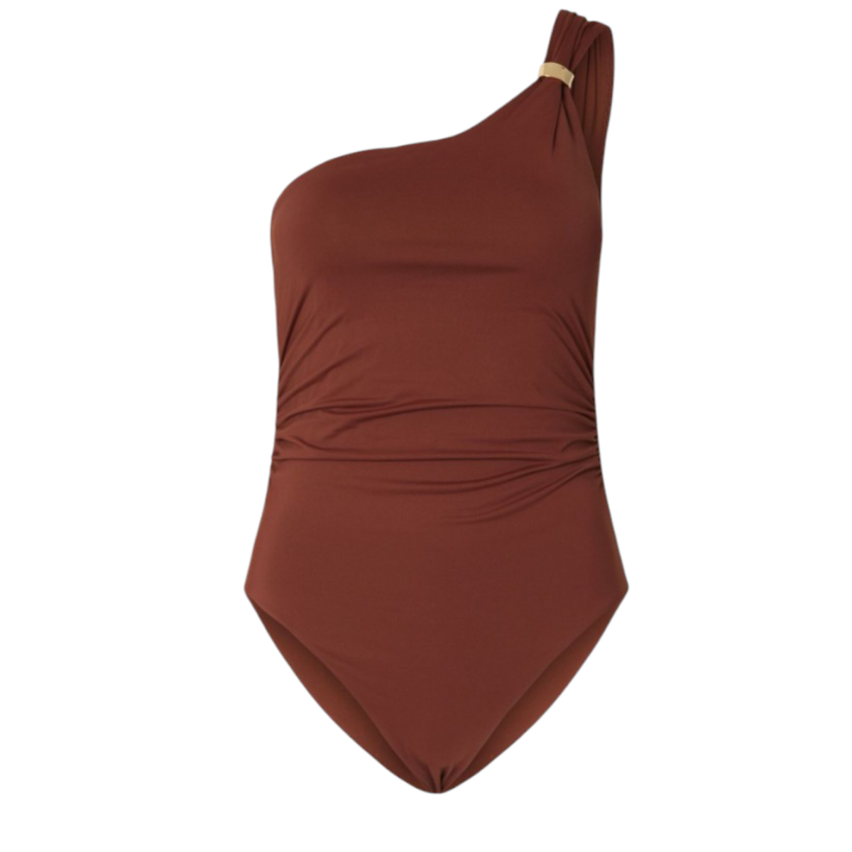 Selected Femme Rust One-Shoulder Swimsuit.