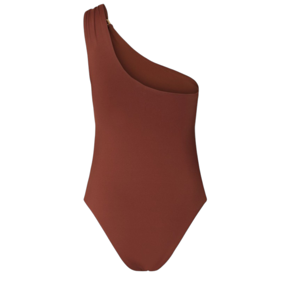 Selected Femme Rust One-Shoulder Swimsuit.