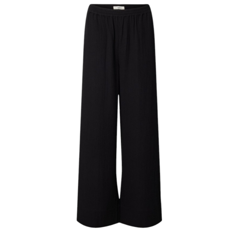 Selected Femme Black Wide-Leg Jersey Trousers.