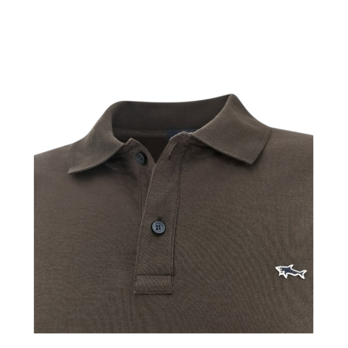 Paul & Shark Dark Brown Cotton Piqu Polo Shirt.  